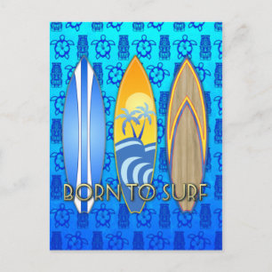 Geboren zum Surfen Postkarte