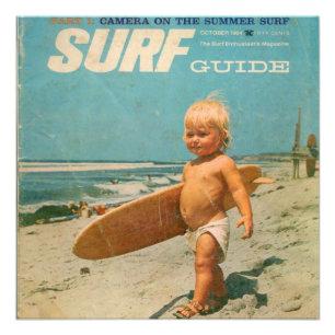 Geboren zum Surfen Süßer Vintage-Surfstil Fotodruck