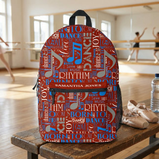 Geboren zum Tanzen von Blau/Weiß/FarbeID277 Bedruckter Rucksack