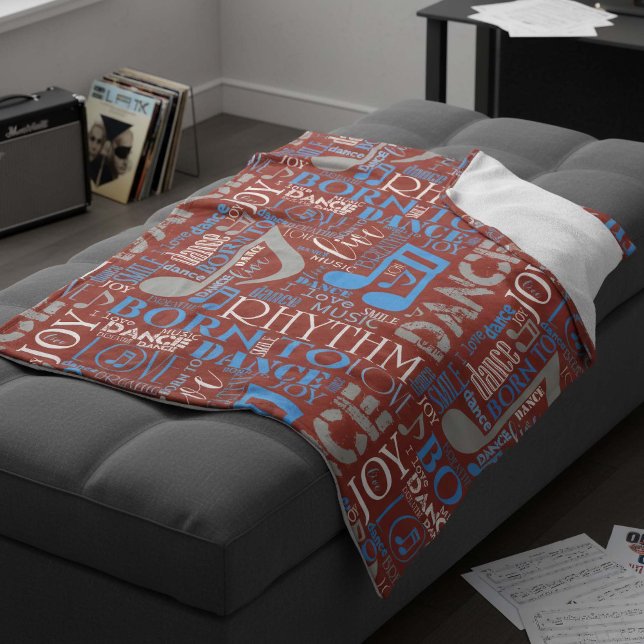 Geboren zum Tanzen von Blau/Weiß/FarbeID277 Fleecedecke (Von Creator hochgeladen)