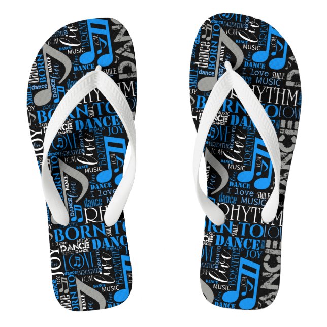Geboren zum Tanzen von Blau/Weiß/FarbeID277 Flip Flops (Fußbett)