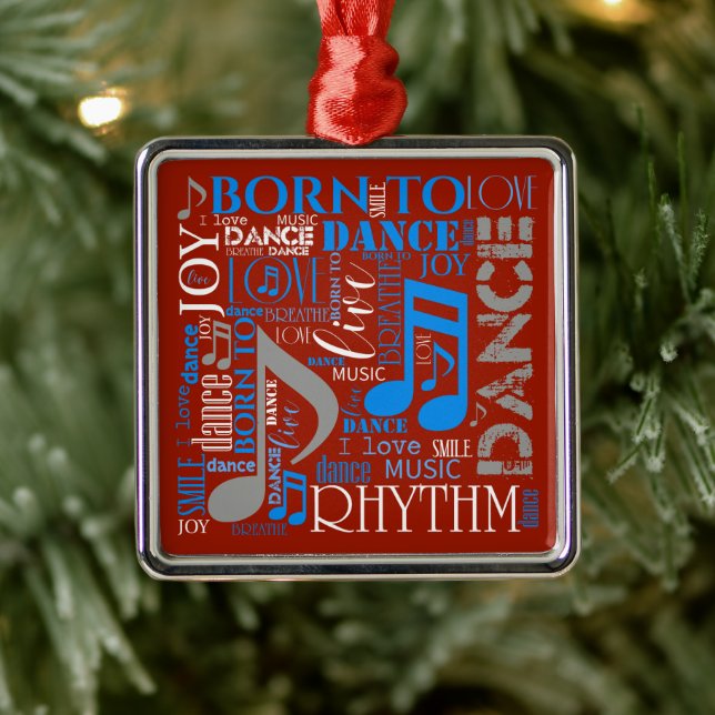 Geboren zum Tanzen von Blau/Weiß/FarbeID277 Ornament Aus Metall (Baum)