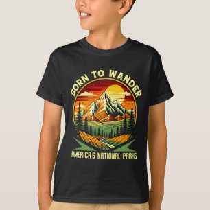 Geboren zum Wandern Amerikas Nationalparks Camping T-Shirt