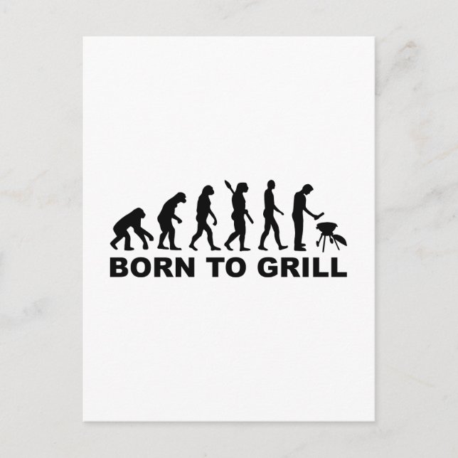 Geboren zur Grill-Evolution Postkarte (Vorderseite)
