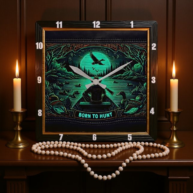 Geboren zur Jagd auf Jäger Quadratische Wanduhr (Von Creator hochgeladen)