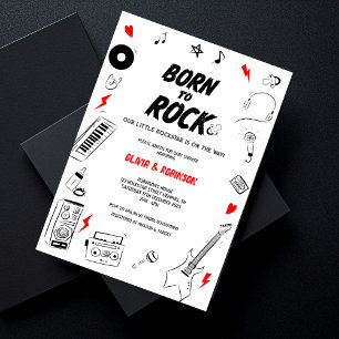 Geboren zur Rock Rock Star Baby Dusche Einladung