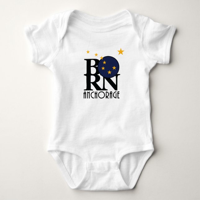 GEBORENE Anchorage Alaska Baby Strampler (Vorderseite)