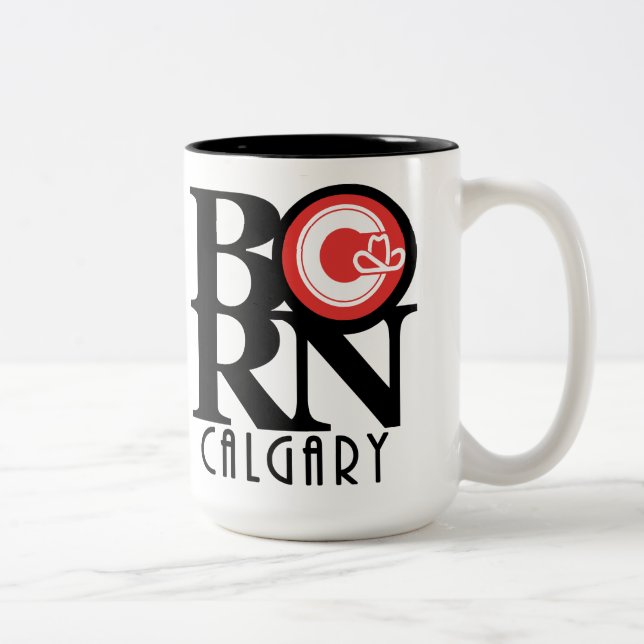 GEBORENE Calgary 15oz (Stadtflagge) Zweifarbige Tasse (Rechts)