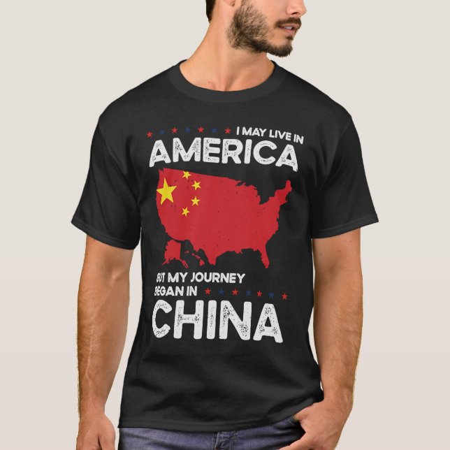 Geborene chinesische China Amerikanisch-USA Staats T-Shirt (Vorderseite)