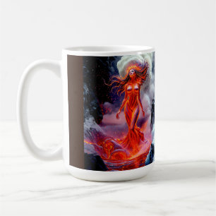 "Geborene des Inferno" - Vulkanweibchen-Portrait Kaffeetasse