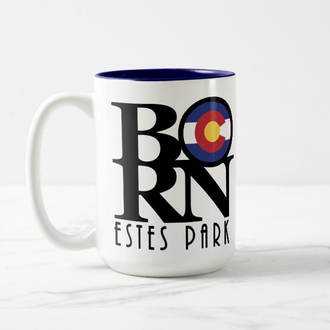 GEBORENE Estes Park Colorado 15oz Zweifarbige Tasse (Links)