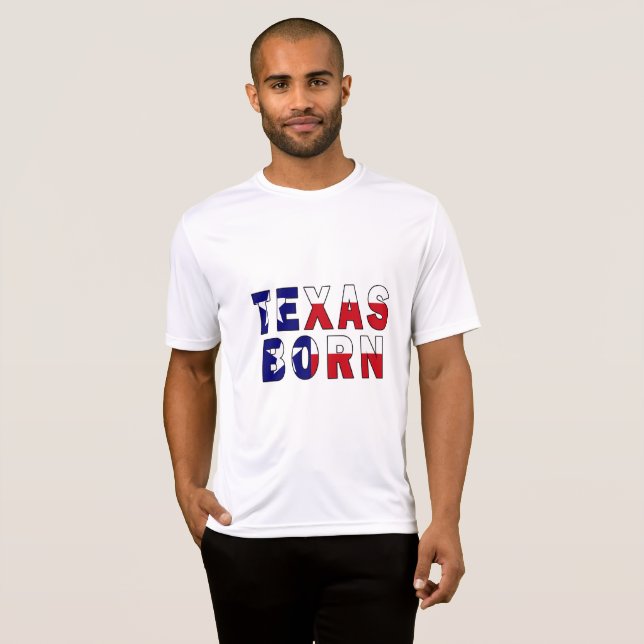 Geborene Flagge von Texas T-Shirt (Vorne ganz)