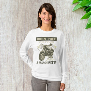 Geborene freie Chopper Massachusetts Langschläfche T-Shirt