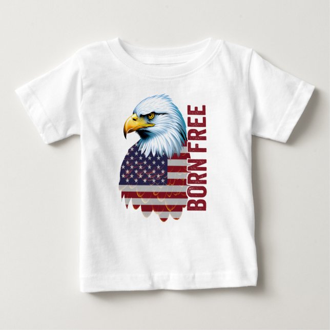 Geborene Freiheit des amerikanischen Adlers Baby T-shirt (Vorderseite)