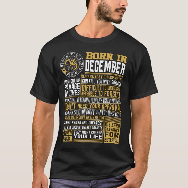 Geborene im Dezember Tatsachen T-Shirt (Vorderseite)