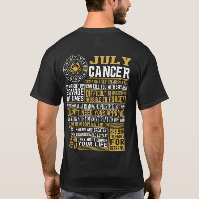 Geborene im Juli Krebstatsachen T-Shirt (Rückseite)