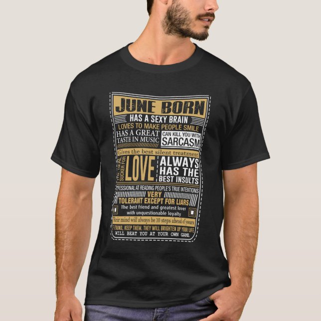 Geborene im Juni Tatsachen T-Shirt (Vorderseite)
