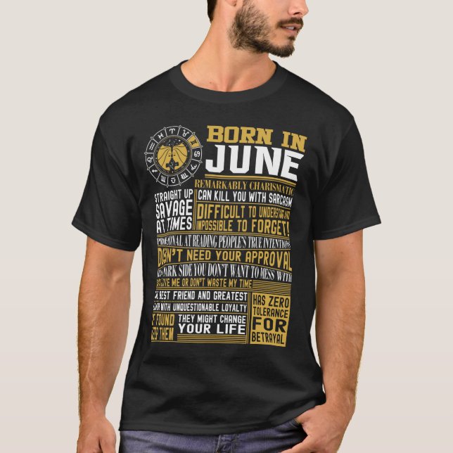 Geborene im Juni Tatsachen T-Shirt (Vorderseite)