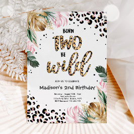 Geborene Jungtiere Jungle Leopard Print Geburtstag Einladung