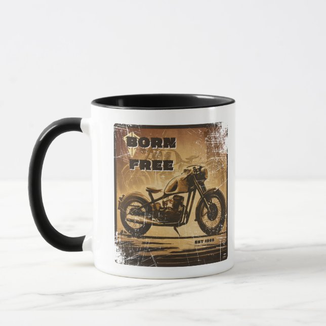 Geborene kostenlose Biker-Tasse Tasse (Links)