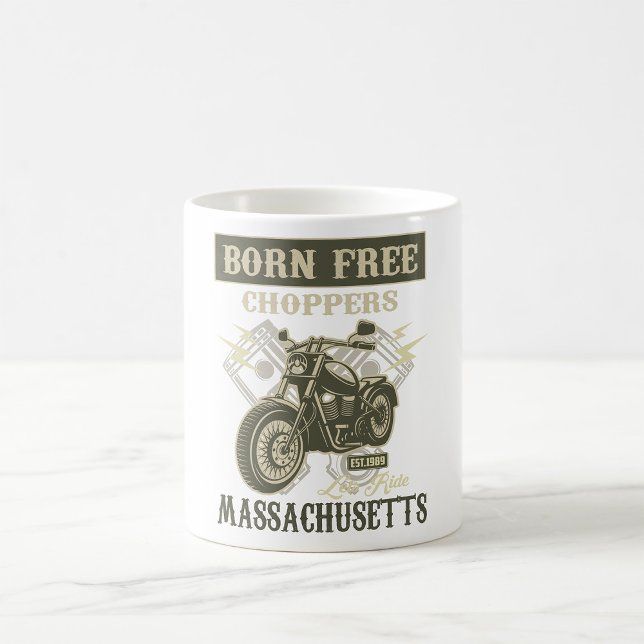 Geborene kostenlose Chopper Motorrad Massachusetts Kaffeetasse (Von Creator hochgeladen)