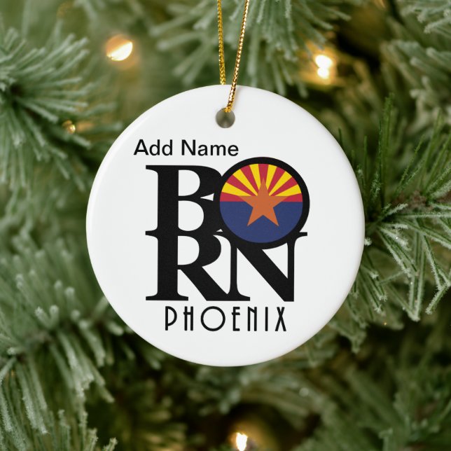 GEBORENE Phoenix Arizona individuell anpassbar Keramik Ornament (Baum)