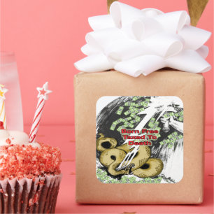 Geborene Steuerfreiheit für den Tod Quadratischer Aufkleber