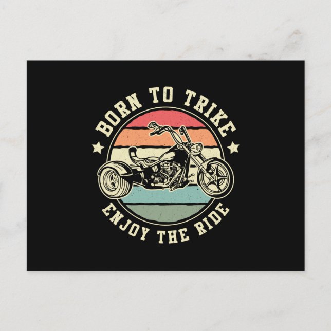 Geborene Trike für Triker Genießen Sie den Motorra Postkarte (Vorderseite)