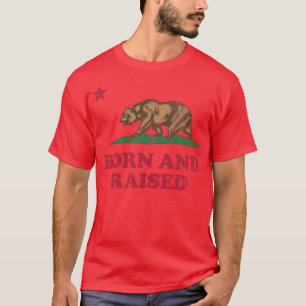 Geborene und erhöhte Flagge der Republik Kaliforni T-Shirt