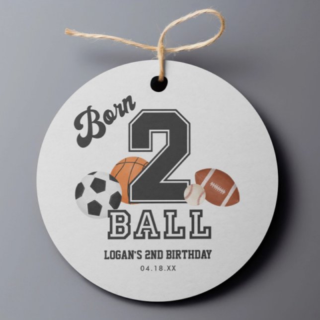 Geborenen 2 Ball Sport Thema Junge zweite Geburtst Geschenkanhänger (Von Creator hochgeladen)