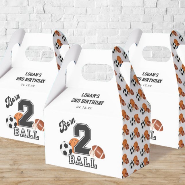 Geborenen 2 Ball Sport Thema Junge zweite Geburtst Geschenkschachtel (Von Creator hochgeladen)