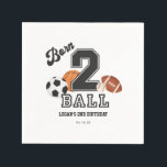 Geborenen 2 Ball Sport Thema Junge zweite Geburtst Serviette<br><div class="desc">Geboren 2 Ball Sport Thema Junge Zweite Geburtstagsparty Napkins</div>