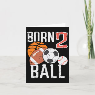 Geborener Basketball Fußball 2. Geburtstag Kleinki Karte
