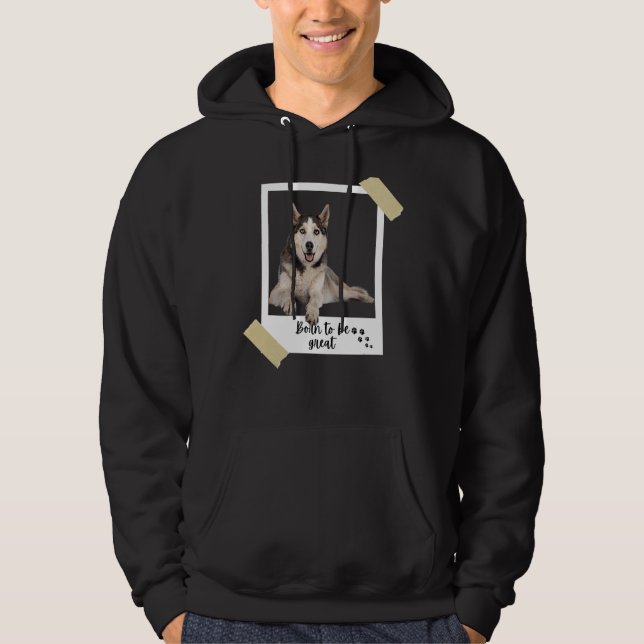 Geborener dieser große Niedliche sibirische Husky  Hoodie (Vorderseite)