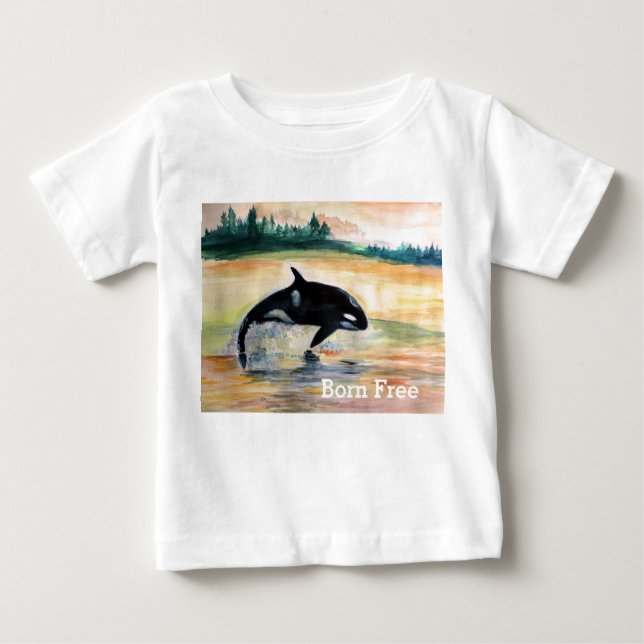 Geborener Free Whale Baby Fine Jersey T - Shirt, W Baby T-shirt (Vorderseite)