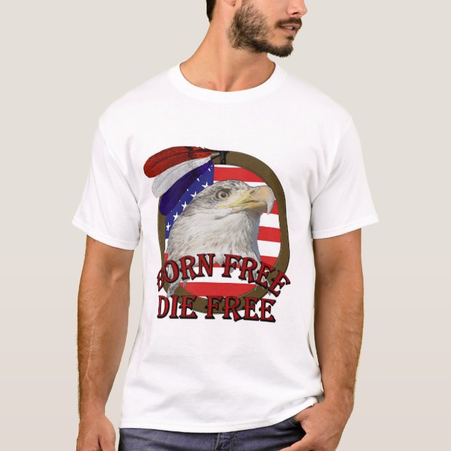 Geborener freier amerikanischer Adler-T - Shirt (Vorderseite)
