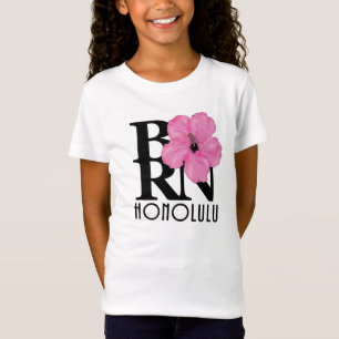 GEBORENER Honolulu Rosa Hibiskus T-Shirt