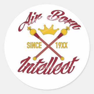 GEBORENER INTELLECT-STICKER RUNDER AUFKLEBER