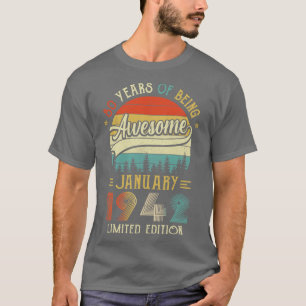Geborener Januar 1942 80. Geburtstag 1942 80 Ye T-Shirt