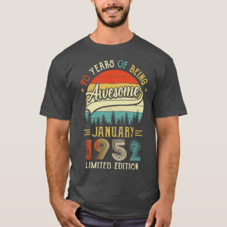 Geborener Januar 1952 70. Geburtstag 1952 70 Ye T-Shirt