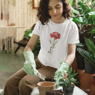 Geborener Januar Nelke minimalistisch und elegant T-Shirt