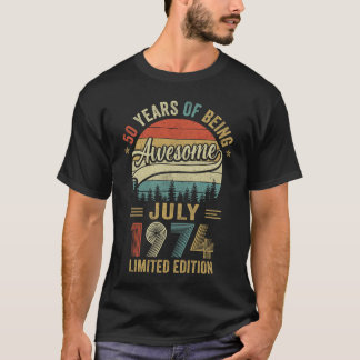 Geborener Juli 1974 50. Geburtstag Vintag 1974 50  T-Shirt