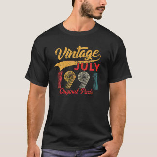 Geborener Juli 1991 Vintag 30 Geburtstag 30 Jahre T-Shirt