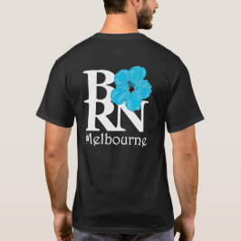 GEBORENER Melbourne Blue Hibisken (Back Print) T-Shirt