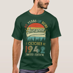 Geborener Oktober 1942 80. Geburtstag 1942 80 Ye T-Shirt