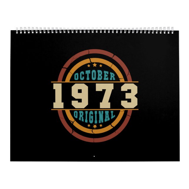 Geborener Oktober 1973 Original Retro Kalender (Titelbild)