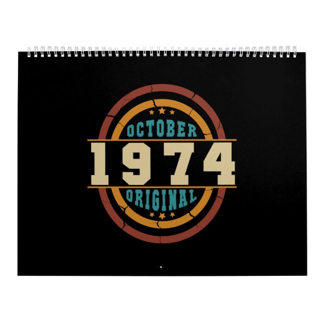 Geborener Oktober 1974 Retro Kalender (Titelbild)