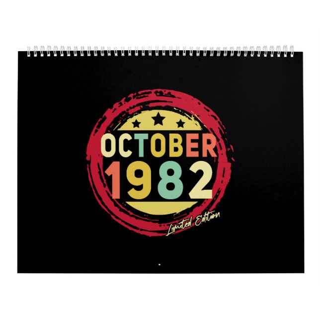 Geborener Oktober 1982 Vintages Geschenk Kalender (Titelbild)