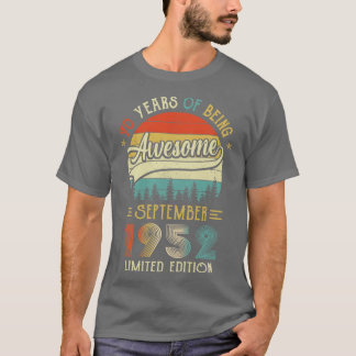 Geborener September 1952 70. Geburtstag 1952 70 T-Shirt