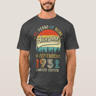 Geborener September 1952 70. Geburtstag 1952 70 T-Shirt